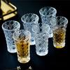 Changbaosen Embossed Glass Liquor Cups, Set of 6
