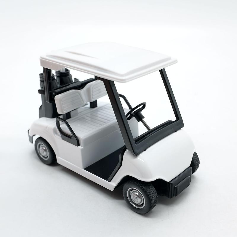1Pcs Alloy Pull Back Golf Cart Model Car Mini Vehicle Toys Kids Transport Toy Car 1:20 Scale Golfcart Pullback Vehicle Decor