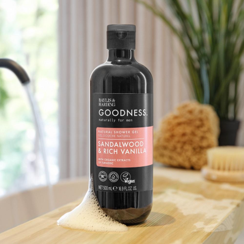 BayliS Harding GoodneSS Men S Sandalwood Rich Vanilla Shower Gel 500ml FREE