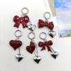 Burgundy Heart Pendant Keyring & Bag Charm