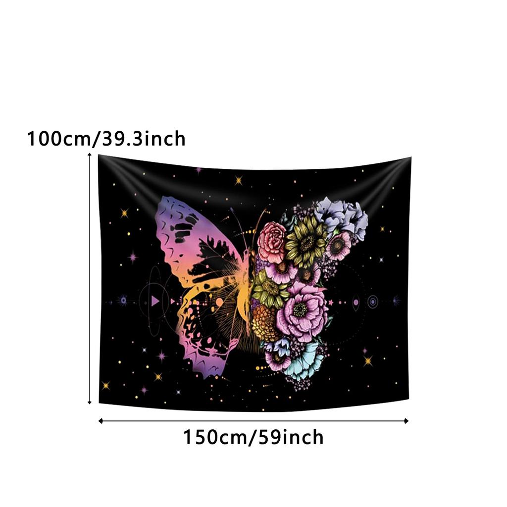 Butterfly Flower Wall Tapestry Wall Hanging For Bedroom Living Room College Dorm Decoration