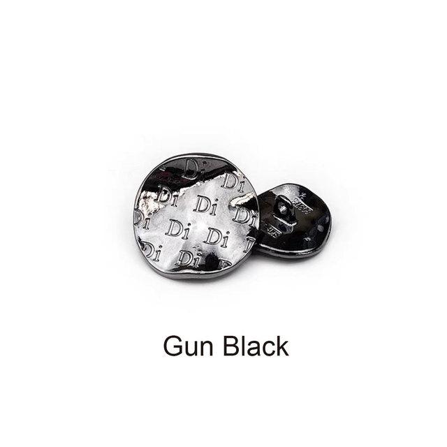 6Pcs Round Flower Shape Metal Luxury Brand Sewing Buttons Clothing Accessories Handmade Diy Material Decoration Gold Black  Blue