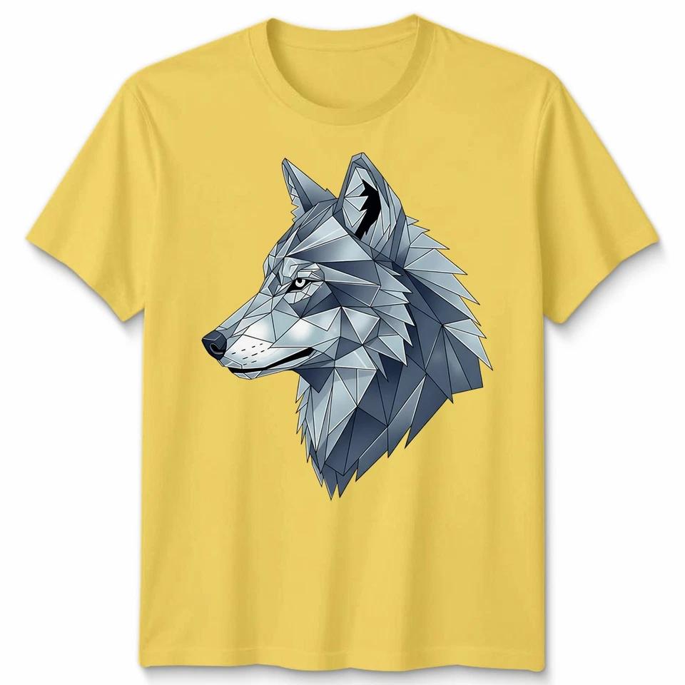 Geometric Wolf Wolves Animals Mens T-Shirt Womens Tee Unisex Tee Faceted Design 6 XL