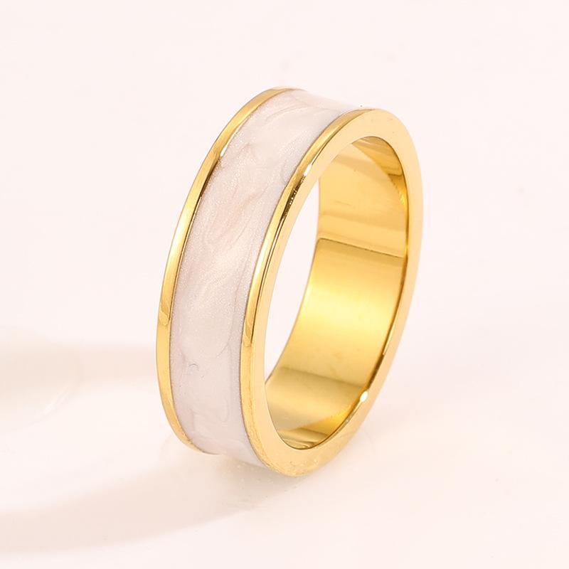 Titanium steel bracelet, oil dripping ring set, simple enamel bracelet, girls' high-end DIY ring, non-fading bracelet.
