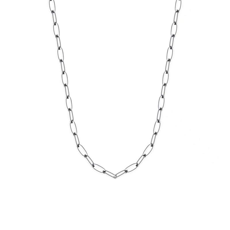 

Titanium steel does not fade O-shaped necklace ins trendy cold wind plain chain hip hop simple versatile collarbone chain