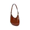 Tory Burch Robinson Magnetic Closure Leather Underarm Bag Crescent Tote Shoulder Bag Women Bags Brown 154729-223