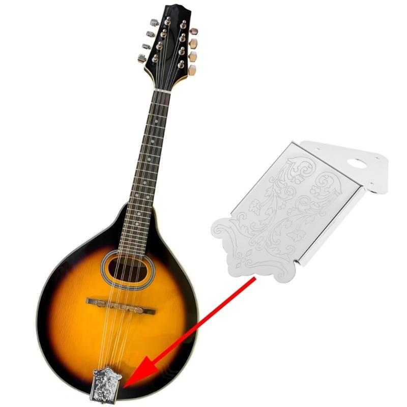 8-Saitige Mandoline Saitenhalterung mit Befestigungsmaterial Metall Dreieck Mandoline Saitenhalter Instrument Ersatzteil