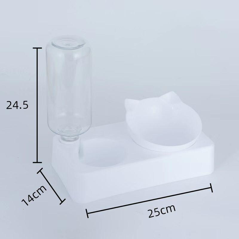 

Двойная миска для питомца с наклоном для защиты шейных позвонков, миска для корма для собаки, автоматическая поилка, принадлежности для кормления питомца