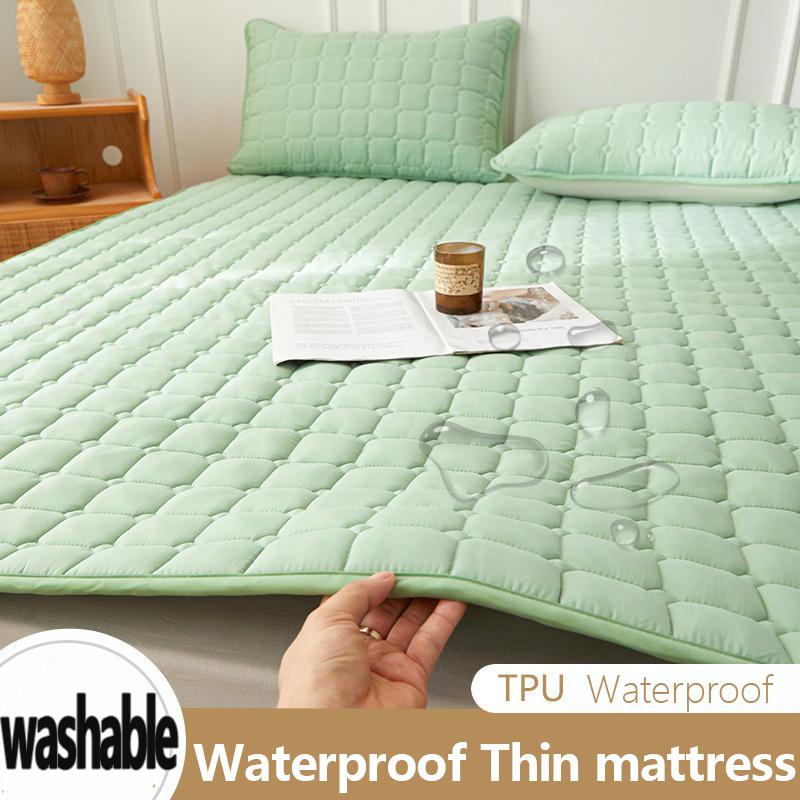 Waterproof Thin Mattress, Quilted and Sandwiched Cotton Mattress, Home Bedroom and Dormitory Soft Cushion, Protected Pad, Anti Slip Mattress