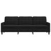 Vidaxl 3-Seater Sofa, Black, 210 Cm, Upholstered In Velvet