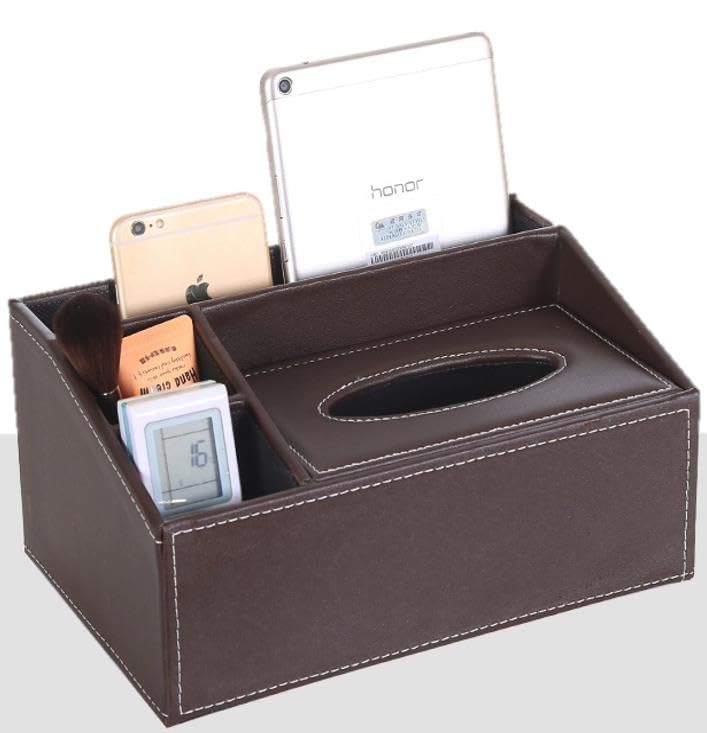Speed Mao Desktop Storage Tissue Remote Control Case Box, Case, (Brown)