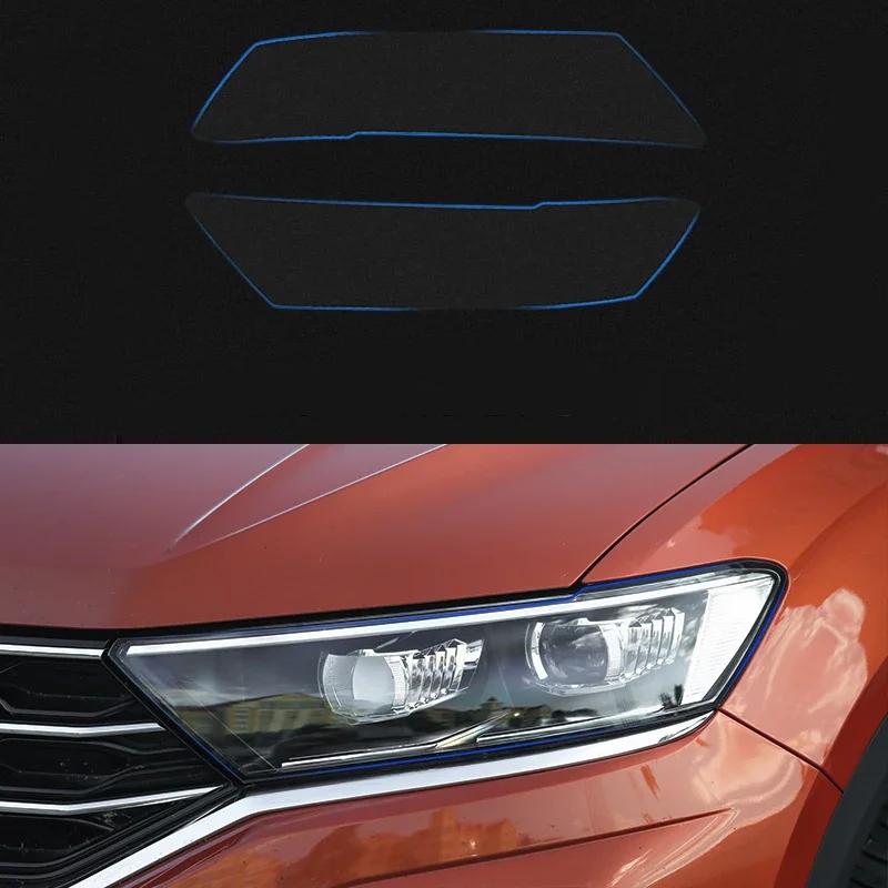 2 шт. Автомобильная прозрачная защитная пленка для передних фар VOLKSWAGEN VW T-Roc TRoc из ТПУ, наклейка на внешнюю фару автомобиля T-Roc  Transparent