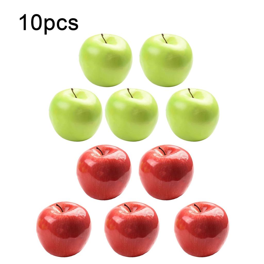 10pcs Large Artificial Fake Red Green Apples Fruits Kitchen Home Food Decor