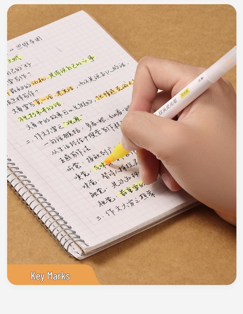 TOME Dual-Head Fluorescent Highlighters for Colorful Planning and Decoration