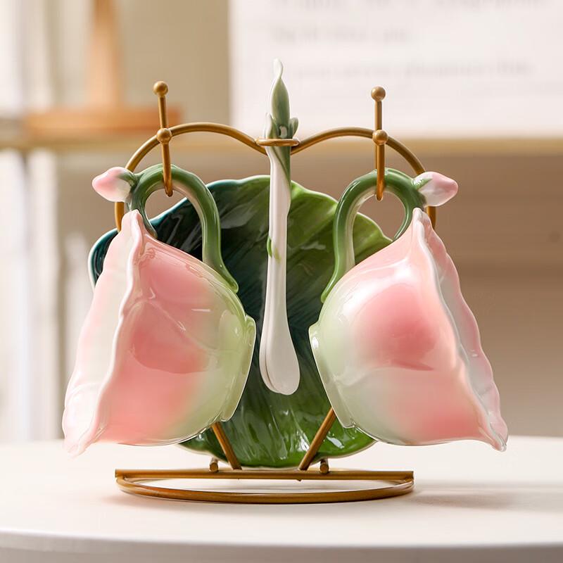 

Эмалевый керамический кофейный набор Shangqi серии Jungle с розовым рисунком