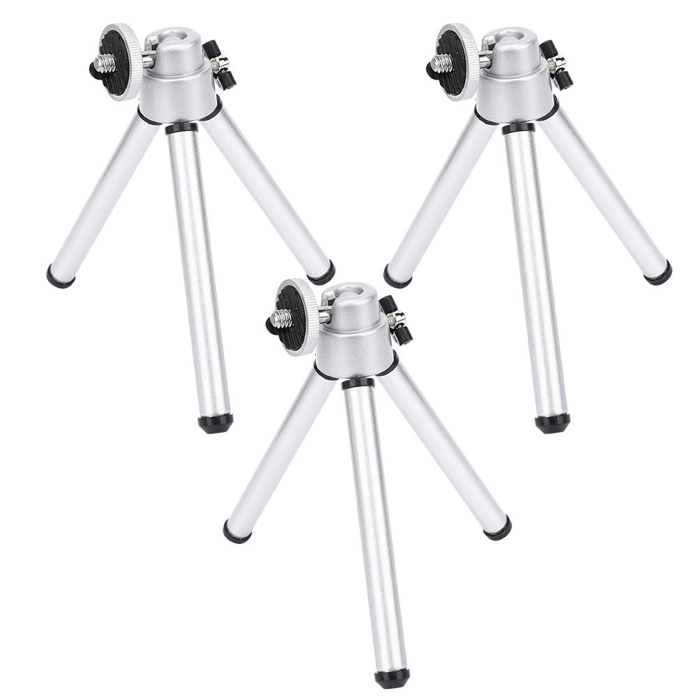 3PCS Aluminium Alloy Silver Stoving Varnish Mini Anti Shake Telescope Tripod