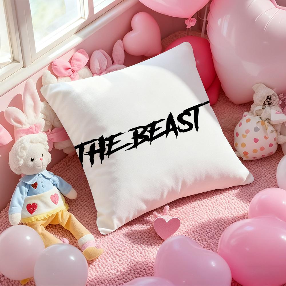 

Lnternet Celebrity M-MrBeast Cushion Cover Pattern Printed Pillowcase for Living Room Sofa Cushion Cover & Bedroom Decor 12x12Inch