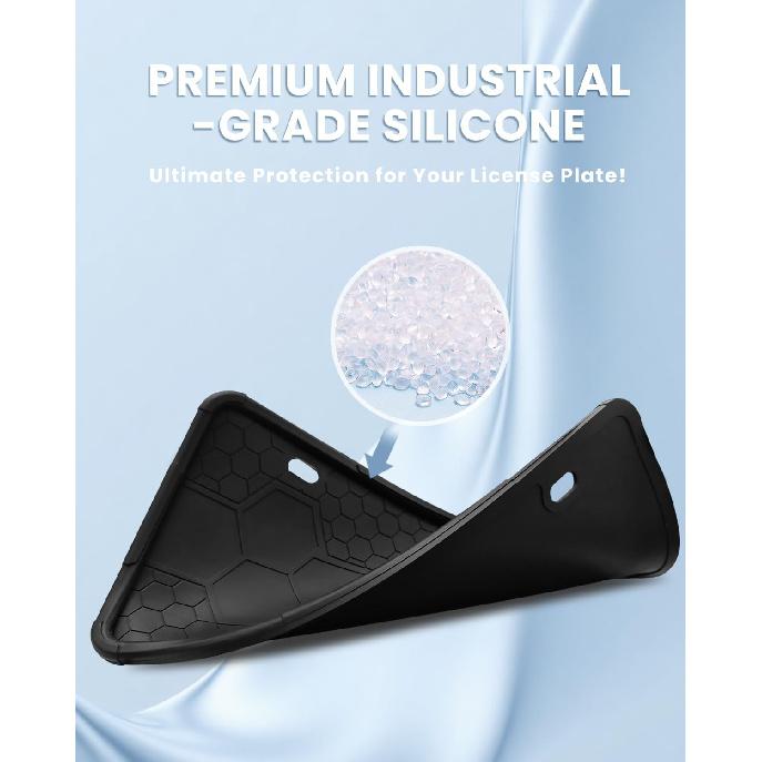 2 Pack Silicone License Plate Frames Black, Car Plate Frame Holder, Universal US Front & Rear Truck Frame Protector Mounting Kit Accessories, Rust