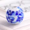 2 buc 20mm Margele Rotunde Mari Handmade Floare Lampwork Sticlă Margele Libere pentru Accesorii de Fabricare Bijuterii DIY Artizanat Descoperiri