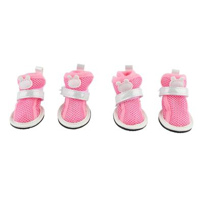 Hunde Mesh Schuhe Verhindern Rutschen Atmungsaktiv Leicht Modische Welpen Sommerstiefel für Bichon Teddy