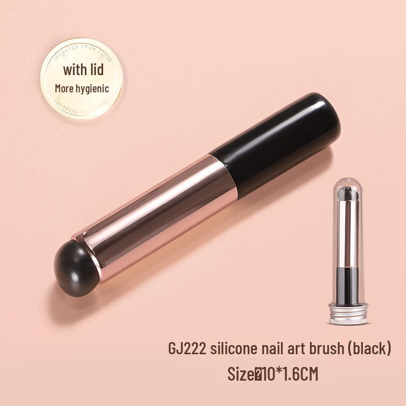 Professional Silicone Lip Brush with Transparent Handle for Lipstick, Balm, and Blending