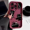 Cute Black Cat Bow Pattern Design Protective Cover for iPhone 17 16 15 14 13 12 11 16E Series Pro Max Plus