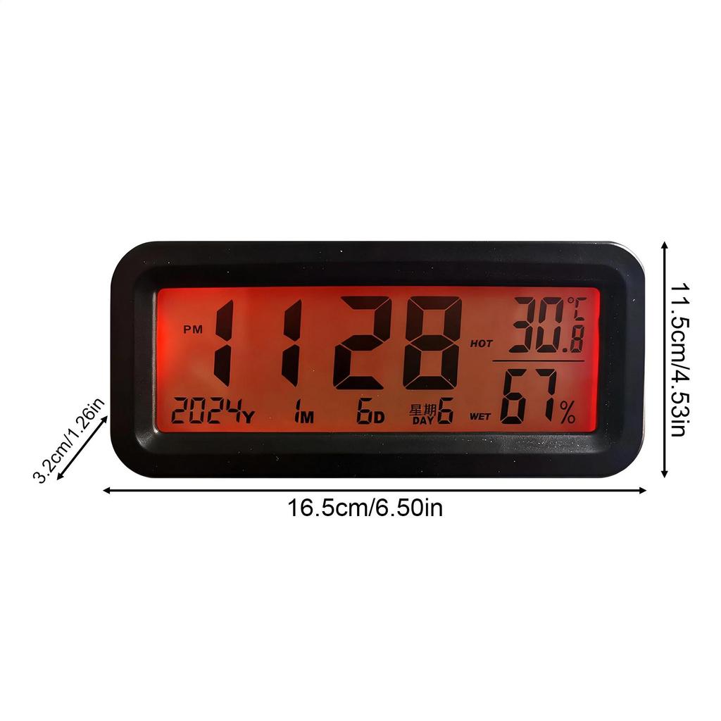 Clock For Car LED Solar-Powered Interior Decoration Portable Adhesive Electronic Car Clock For Truck Auto Automotive Scooter