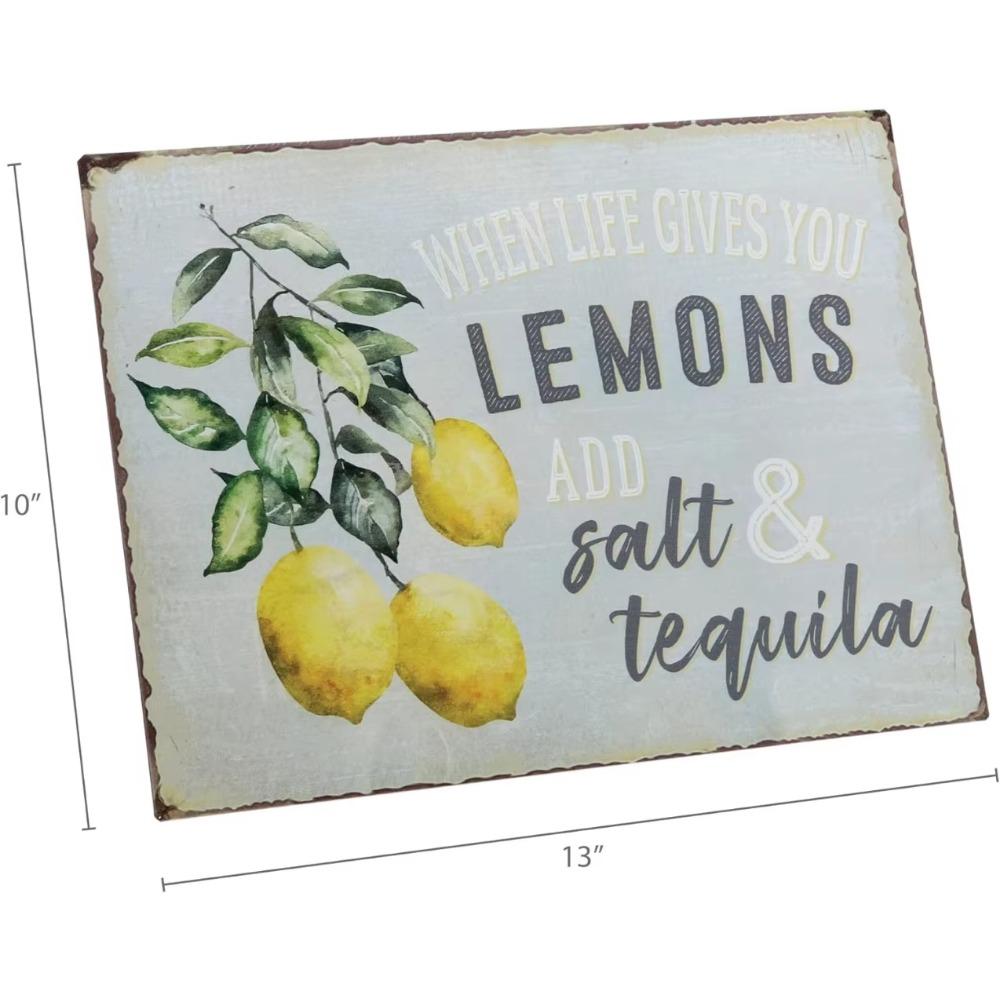 Rolig Retro Vintage Skylt Lantlig Heminredning Citrontema Väggkonst Perfekt för Kök Bar Matsal Unik Humor Dekorationsföremål