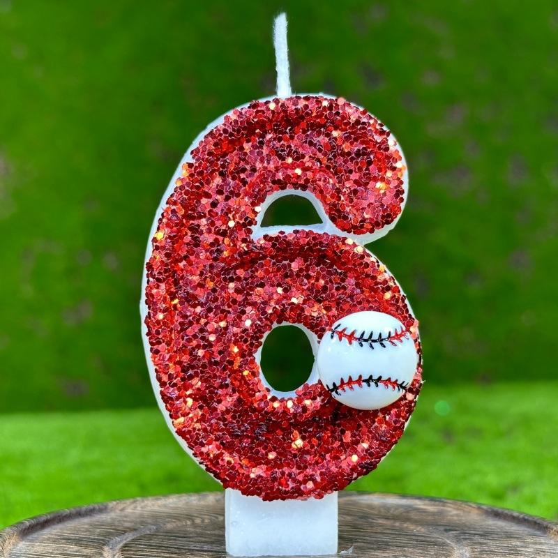 Children's Birthday Candles 0-9 Number Baseball Candle for Boy Original Birthday Candles Party Cake Topper Decoration