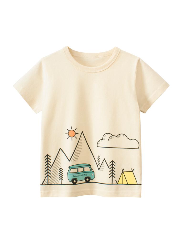 2025 Sommer Kinder Jungen Kurzarm Grafik T-Shirts Cartoon Gedruckt Kleinkind Jungen Oberteile 2-8 Jahre Kinder Baby Jungen T-Shirts Kleidung