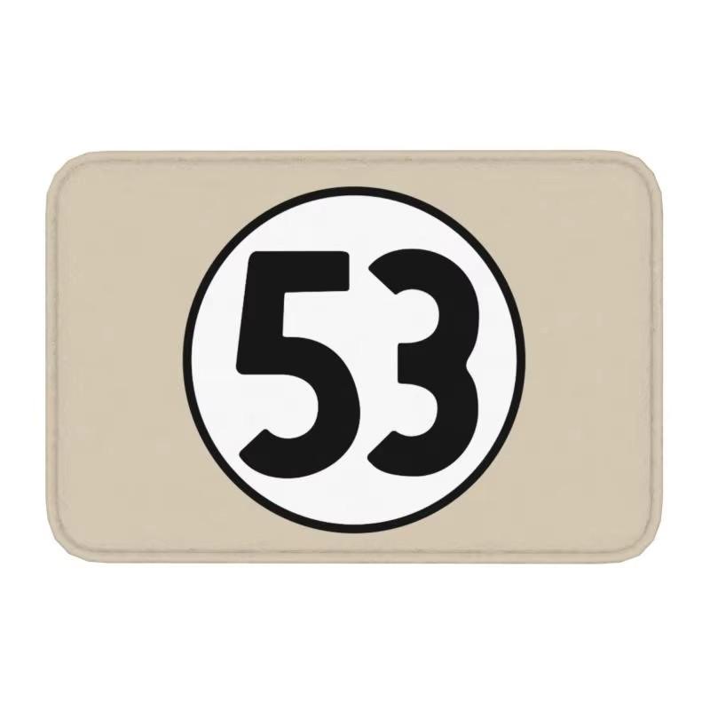 Classic Racing Car Herbie 53 Doormat Anti-Slip Entrance Kitchen Bathroom Door Floor Mats Garden Rug Carpet Footpad