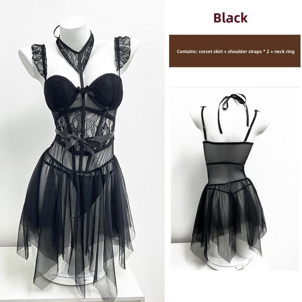 Fish Bone Sexy Lace Sling Vest with Chest Pad Tube Top Can Be Worn Outside Beautiful Back One-piece Underwear