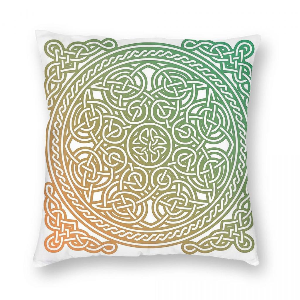 Celtic Knot Square Pillowcase Polyester Linen Velvet Printed Zip Decor Bed Cushion Case
