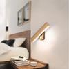 Simple Wooden LED Rotating Adjustable Wall Lamp with Switch for Indoor Lighting Home Decoration Living Room Bedside Wall Lamp