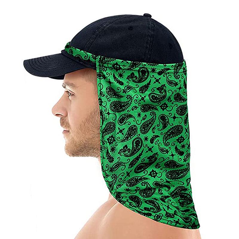 

Уличный плиссированный солнцезащитный козырек для шеи с защитой от УФ-лучей, прохладная шляпа с полями, дышащая маска для альпинизма и рыбалки, солнцезащитная маска зелёный