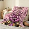 1PC Jojos Bizarre Adventure Patterned Flannel Blanket Suitable For All Seasons For Home Decor Warmth And Comfort Gifts Holiday Present