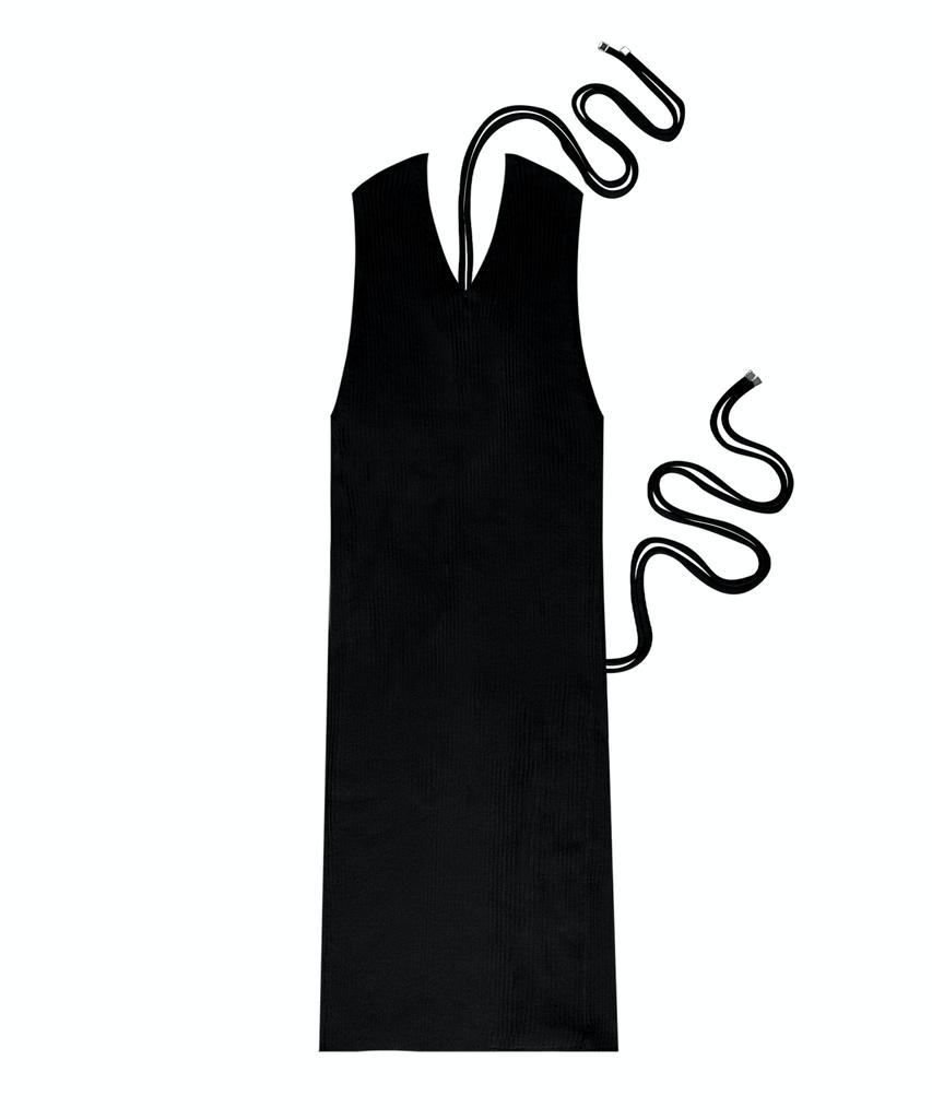 Teulimingbeodeu 2-Way Strap Sleeveless Knit [ Black ]