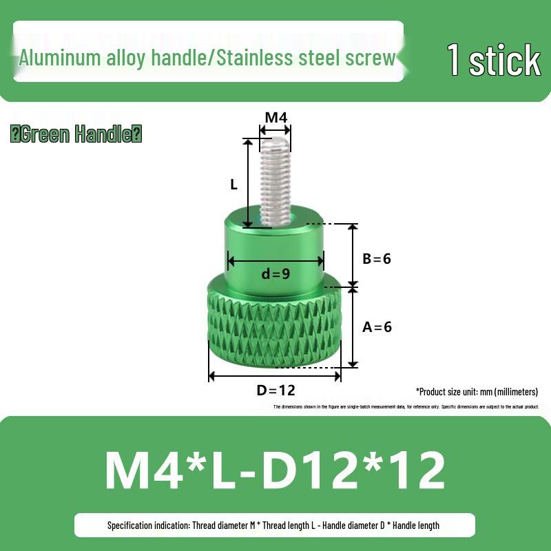 M4 Aluminum Alloy Knurled Twist Handle Bolt with Stainless Steel Head
