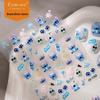 Cyansea Blue Starry Baby Stitch Nail Art Stickers - Cute Embossed Cartoon DIY Decor