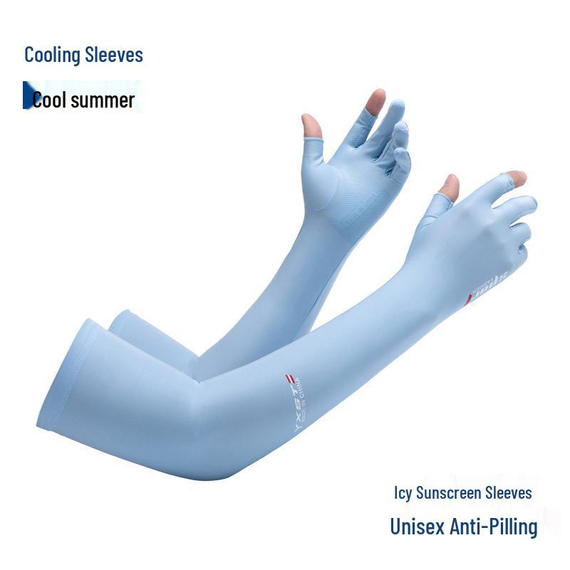 Ice Silk Sun Protection Arm Sleeves for Men & Women: Anti-Slip, Cooling Gloves for Summer Driving, Cycling, Fishing