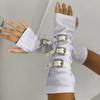 White Dark Gothic Arm Covers Polyester Half-arm Sleeve Gloves Punk Arm Sleeves  Cosplay
