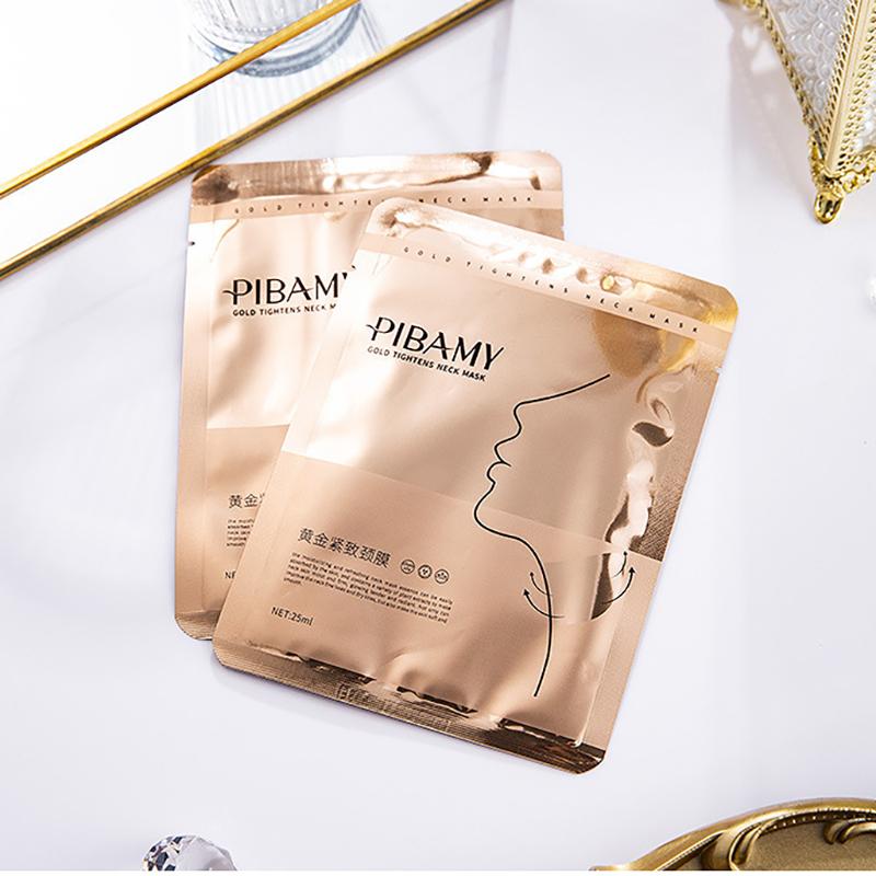 Biba Beauty Gold Neck Mask Hydrating, Anti-Aging, Lifting Fine Lines Treatment (10 Pieces)