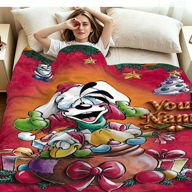 1PC Diddl Custom Name Patterned Flannel Blanket Suitable For All Seasons for Home Decor Warmth and Comfort Gifts Holiday Present