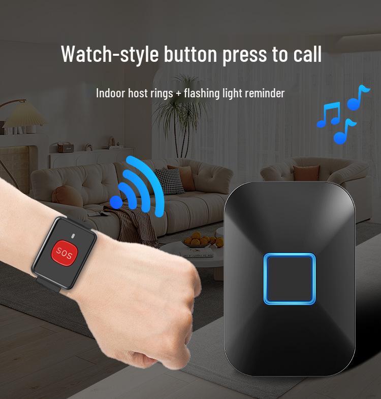 Elderly Emergency Wireless Alarm Wristband: Portable One-Button Call Watch