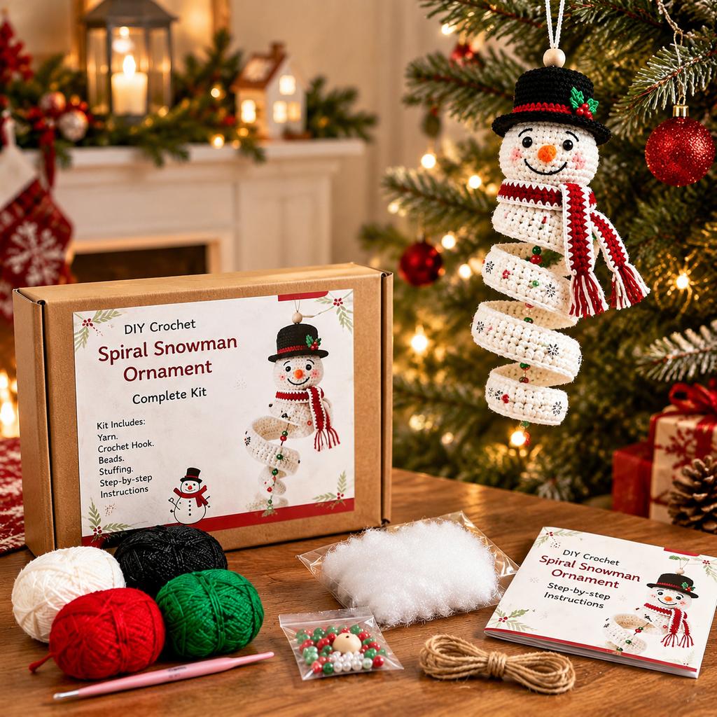 Christmas Snowman Crochet DIY Kit