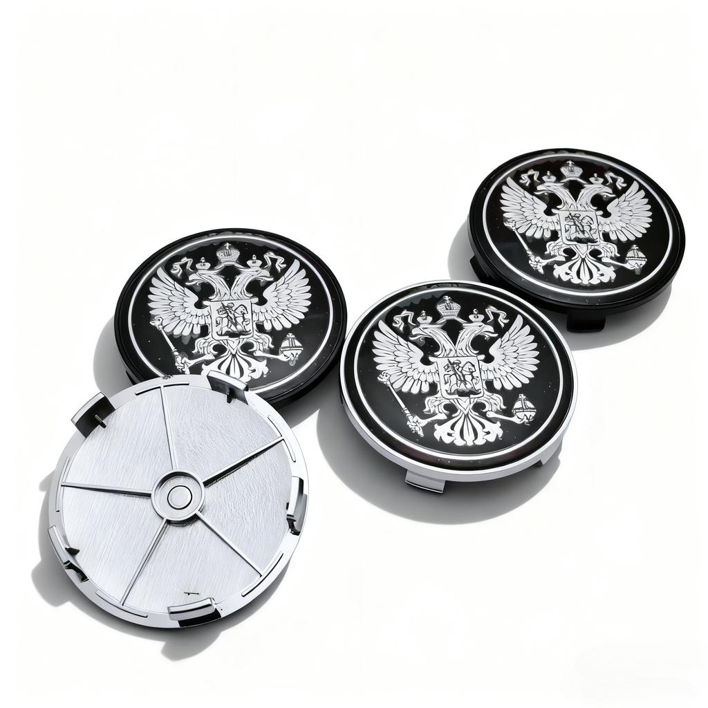 4pcs Russian Coat of Arms Logo Emblem Car Wheel Center Caps 68MM 63MM Wheels Hub Cap Rim Hubcaps Cover Replace Car Accessories