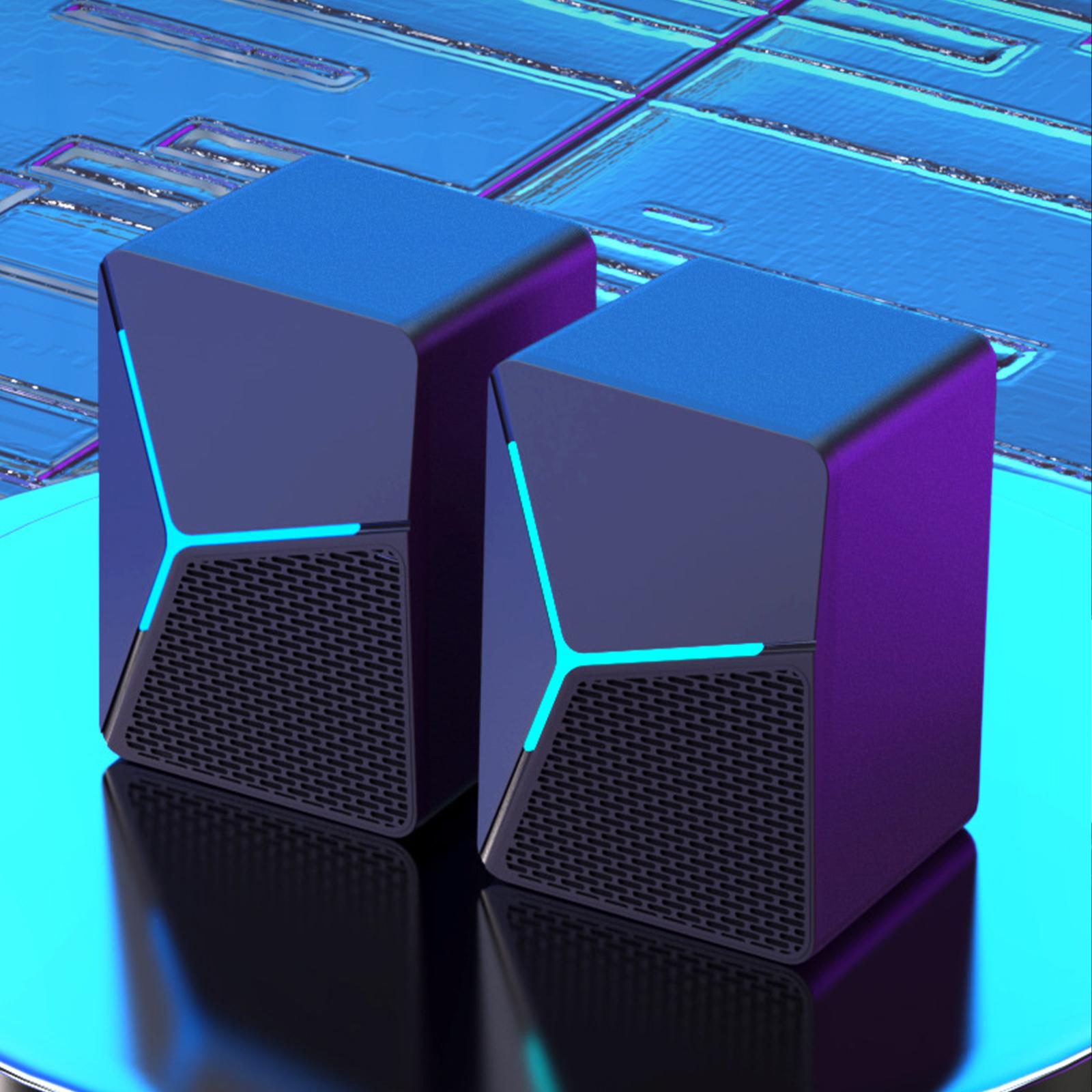 

Компактный комплект стереодинамиков с питанием от USB, игровые динамики для компьютеров и ноутбуков, цветная подсветка