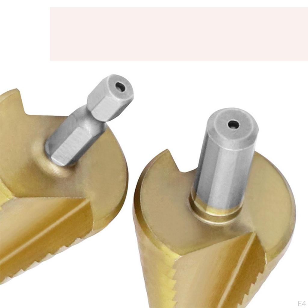 3 Piece Spiral Groove Step Drill Bit Set Cone Bits Save Time Hole Opener for