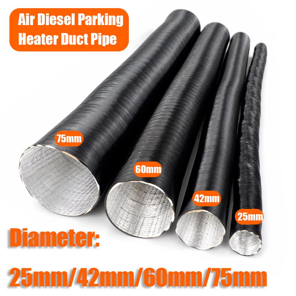 25mm 42mm 51mm 60mm 75mm Diameter 100-300cm Length Air Diesel Parking Heater Duct Pipe Tube Hose For Car Truck VAN Camper