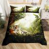Cute Tiger Duvet Cover Full Queen King Size Jungle Wild Animal Bedding Set for Boys Teens Bedroom Decor Tiger Comforter Cover